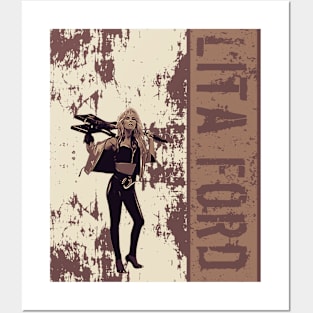 Lita Ford // Brown Vintage Posters and Art